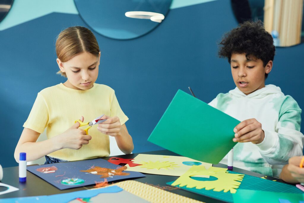children making crafts