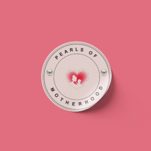 Round Sticker with Pearls of Motherhood Logo