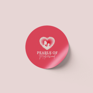 Round Sticker with Pearls of Motherhood Logo