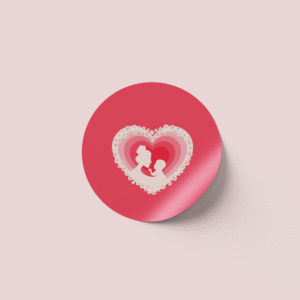 Round Sticker with Pearls of Motherhood Logo