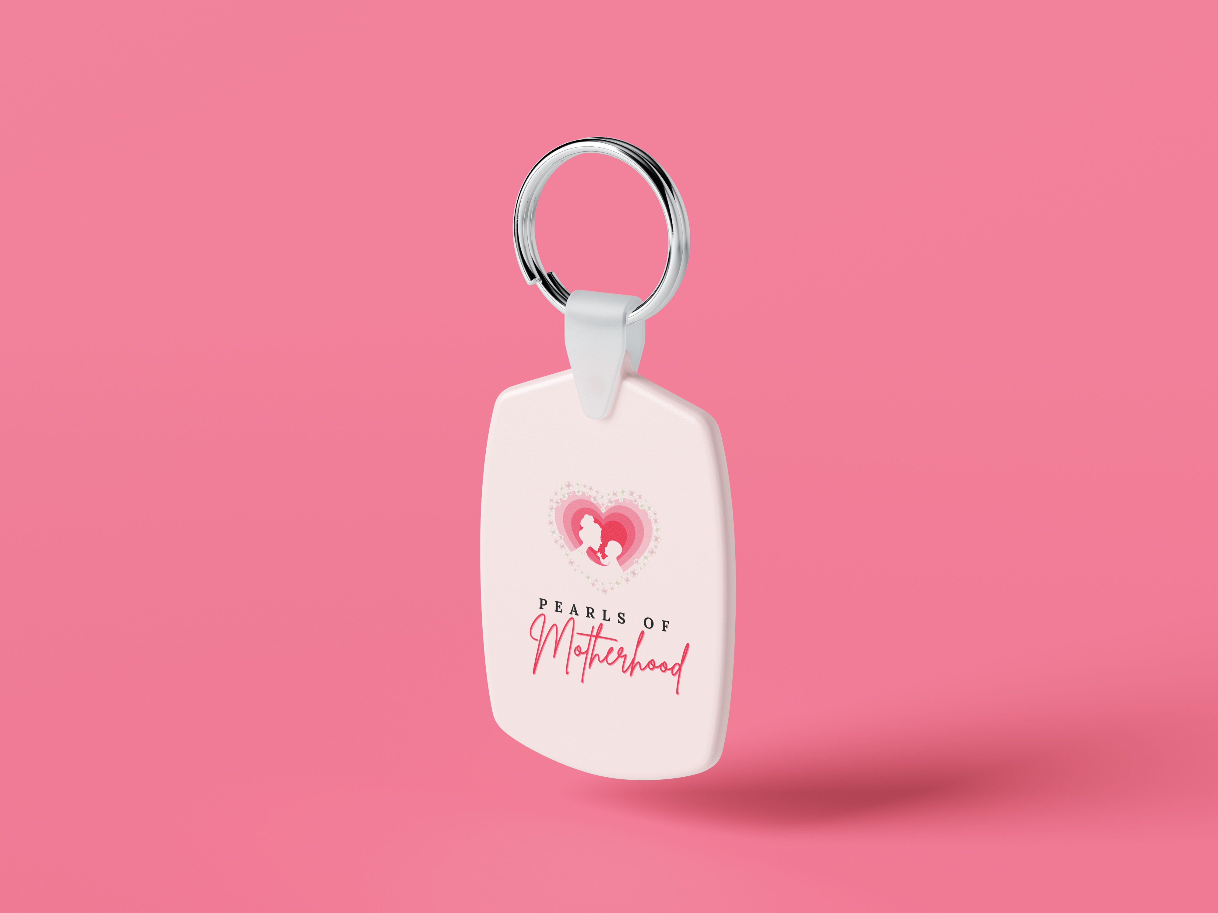 Pearls of Motherhood Keychain (White)